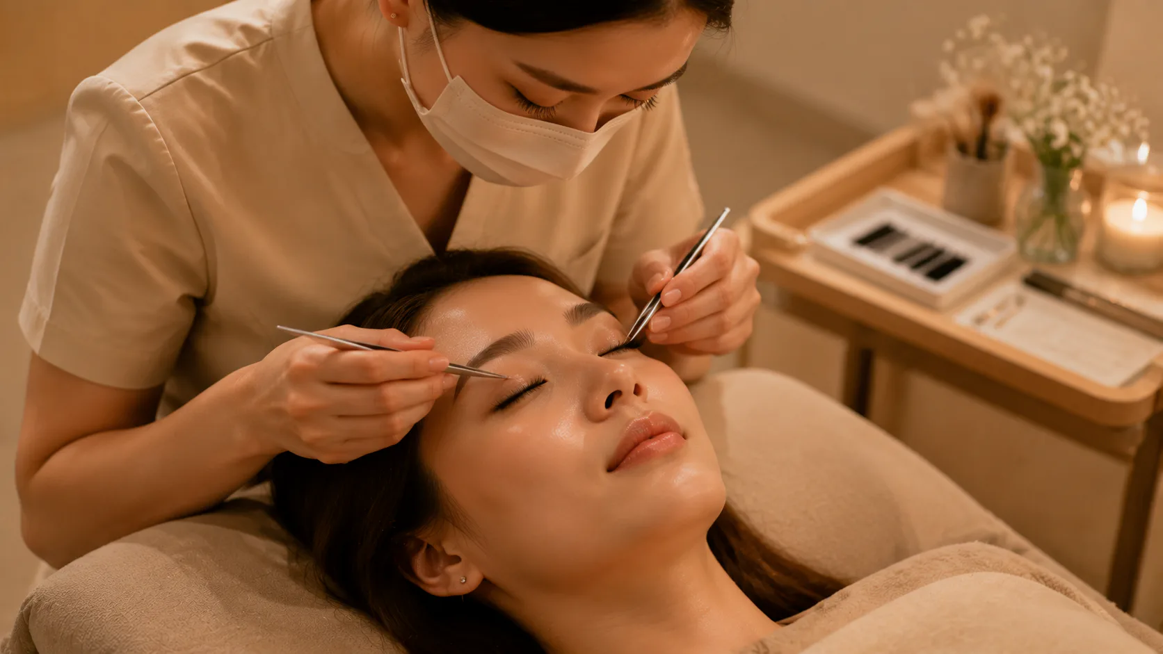 Präzise Wimpernbehandlung bei Lilyna in Cham